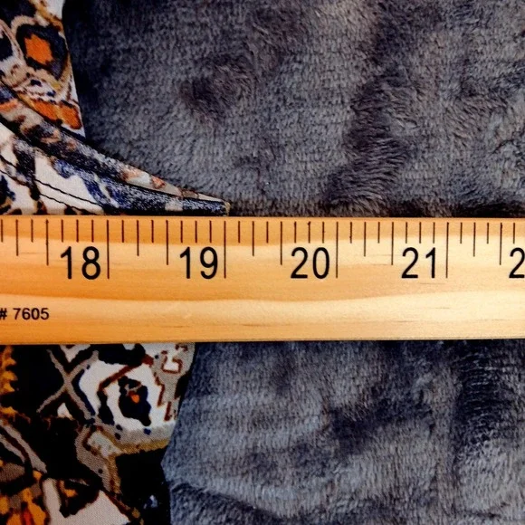 Notations Shirt Womens Medium Boho Floral Abstract Print Keyhole Blouse Top - Picture 4 of 7